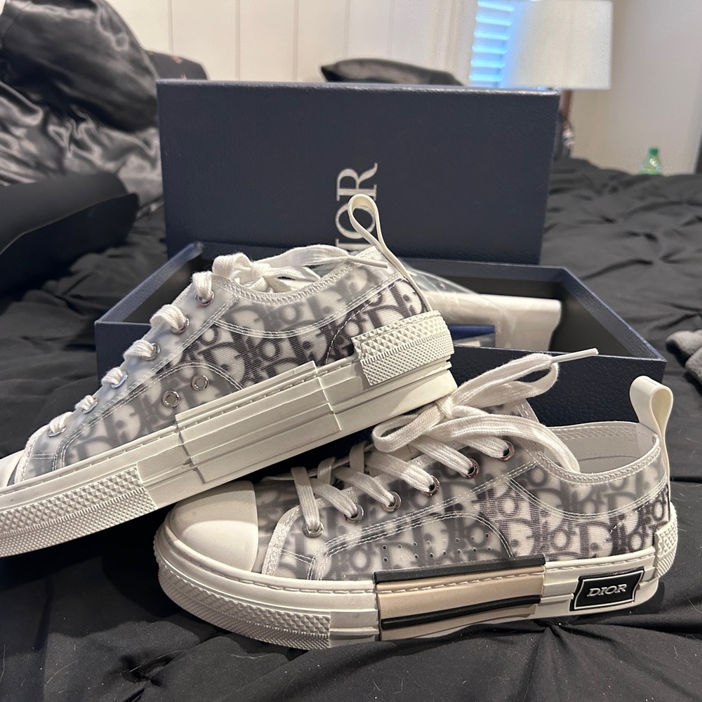 Dior Monogram Gray and White Sneakers